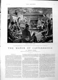 Old Antique Print 1886 Illustration Story Mayor Casterbridge Farfrae Men 19th