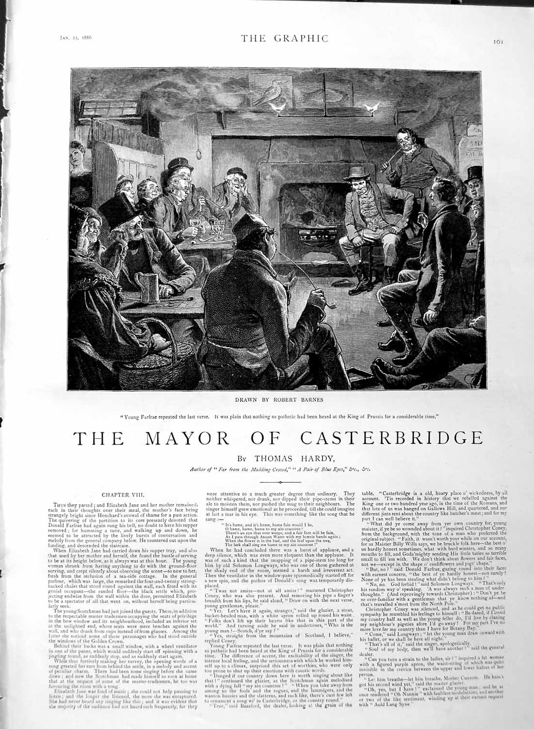 Old Antique Print 1886 Illustration Story Mayor Casterbridge Farfrae Men 19th