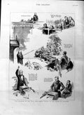Original Old Antique Print 1886 Parliament House Commons Gladstone Arch Howell