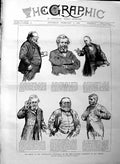 Original Old Antique Print 1886 Jesse Collings Conservative Government Arch Men