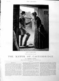 Antique Old Print Ref.344 1886 Illustration Story Mayor Casterbridge Romance