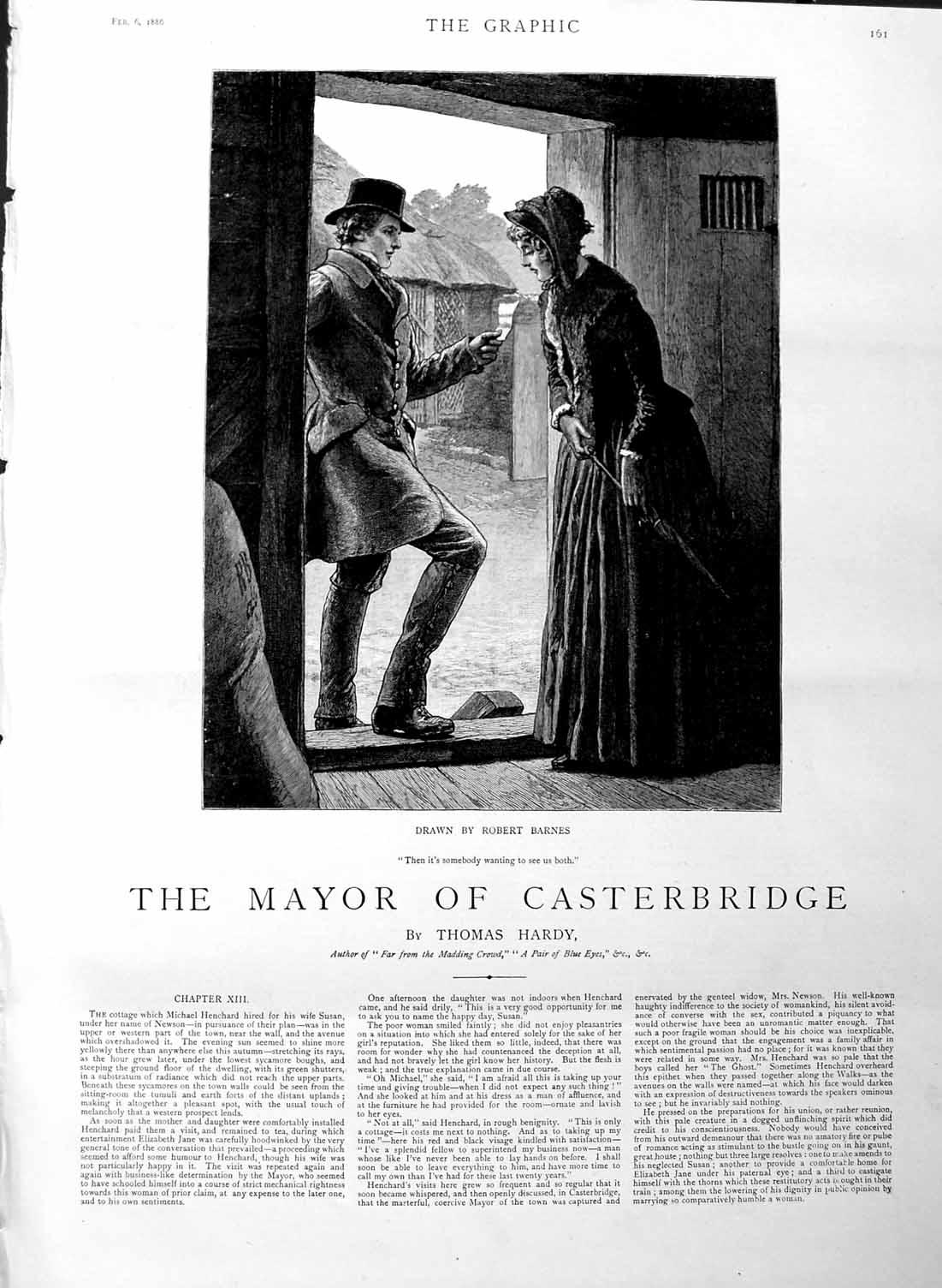 Antique Old Print Ref.344 1886 Illustration Story Mayor Casterbridge Romance