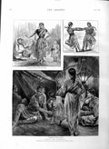 Original Old Antique Print 1886 Indian Village Portland Hall Langham Place 19th