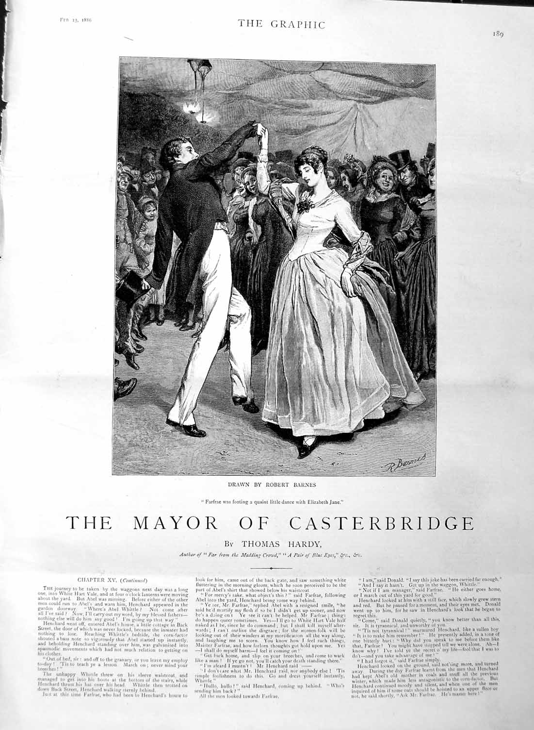 Antique Old Print Ref.343 1886 Illustration Story Mayor Casterbridge Romance