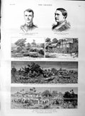 Original Old Antique Print 1886 Burma Zeedaw Welsh Fusiliers Phayre Soltau War