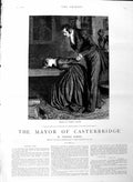 Antique Old Print Ref.342 1886 Illustration Story Mayor Casterbridge Romance