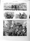 Original Old Antique Print 1886 Ireland Lord Randolph Churchill Ulster Belfast