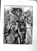 Old Antique Print 1886 Fancy Dress Ball Prince'S Hall Piccadilly Hospital 19th