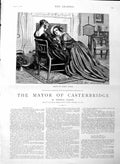 Antique Old Print Ref.340 1886 Illustration Story Mayor Casterbridge Ladies