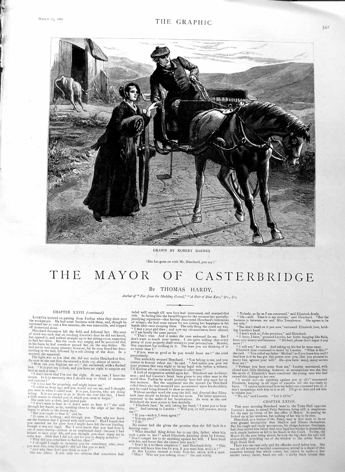 Antique Old Print Ref.339 1886 Illustration Story Mayor Casterbridge Henchard