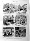 Original Old Antique Print 1886 Himalaya Mountains Hill Station 19th