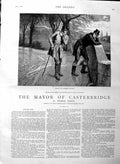 Original Old Antique Print 1886 Illustration Story Mayor Casterbridge Henchard