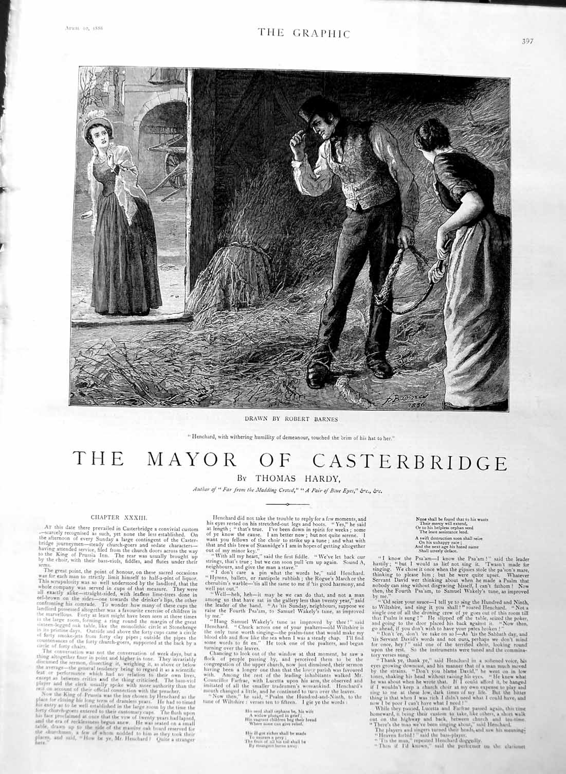 Old Antique Print 1886 Illustration Story Mayor Casterbridge Henchard Man 19th
