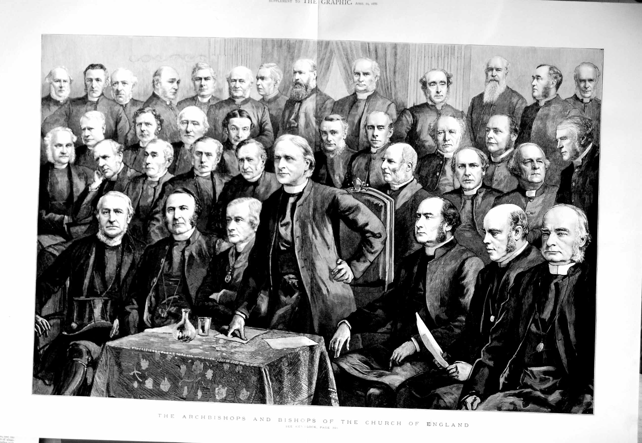 Old Antique Print 1886 Archbishops Bishops Church England King Jones Men 19th