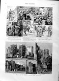 Old Antique Print 1886 Raglan Castle Gwent Monmouth Volunteer Subaltern 19th