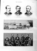 Old Antique Print 1886 War Congress Bucharest Bridge Jhelum Elcho Durant 19th