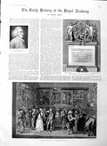 Original Old Antique Print 1886 Royal Academy Pall Mall Reyns Somerset George