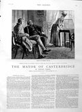 Original Old Antique Print 1886 Illustration Story Mayor Casterbridge Elizabeth