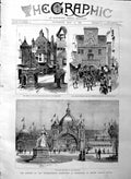 Original Old Antique Print 1886 Exhibition Prince Albert Victor Edinburg 19th