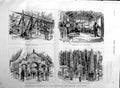 Old Antique Print 1886 Australian Exhibition Fernery Mother Pearl Bushman 19th