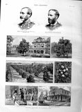 Old Antique Print 1886 Orange Grove Florida Bigelow Railway Henry White 19th