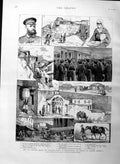 Old Antique Print 1886 War Servia Bulgaria Philippopolis Roumelia Prince 19th