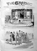Original Old Antique Print 1886 English Agricultural Station Circus Death 19th