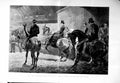 Original Old Antique Print 1886 Horse Show Waiting Area Riders Damaged F 19th