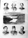 Old Antique Print 1886 Terrawerra Lake Volcano Zealand Otto Pasha Ranke 19th
