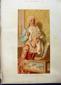 Original Old Antique Print 1886 Colour Lady Man Music Piano Blair Leighton 0