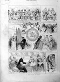 Original Old Antique Print 1886 Baby Show Paris France Concert Children 19th