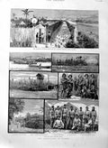 Original Old Antique Print 1886 Burma Village Kyouk-Pa-Doung Dacoits Police 19th