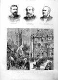 Old Antique Print 1886 Indian Visitors Caterbury Boulanger Burstal Knight 19th
