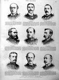 Original Old Antique Print 1886 Parliament Webster Lambert Mayne Wright Wilson