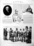 Original Old Antique Print 1886 Lloyds Hozier Brooking Telegraph Room Lutin 19th