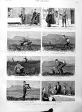 Original Old Antique Print 1886 Rabbit Shooting Sport Hunting Mountains F 19th