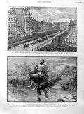 Original Old Antique Print 1886 Queen Edinburgh Ripon Festival Robin Hood Fryer