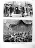 Old Antique Print 1886 Queen Edinburgh Marquess Lothian Scotland Council 19th