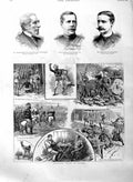 Original Old Antique Print 1886 Outpost Work Burma War Busk Huyshe Londonderry