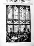 Original Old Antique Print 1886 Smoking Room Reporters Gallery House Victorian