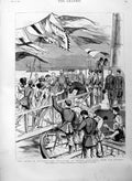 Original Old Antique Print 1886 Bulgaria Prince Alexander Lom Palan Victorian
