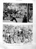 Original Old Antique Print 1886 Earthquake Charleston United States America