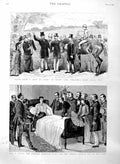 Old Antique Print 1886 Drury Lane Theatre Run Luck Succi Fasting Man Bed 19th