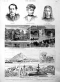 Old Antique Print 1886 Cadogan Cleveland Girling Earthquake Greece Duke 19th