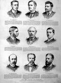Original Old Antique Print 1886 Parliament Men Fielden Rowntree Austin R 19th