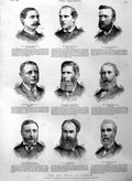 Old Antique Print 1886 Parliament Men Knowles Evershed Hornby Lewis Craig 19th