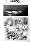 Original Old Antique Print 1886 Fete Bedford Crarae Quarry Lochfyne S Victorian