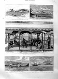 Original Old Antique Print 1886 Grenada Hog Island Horne Eclipse Sun Tiffi 19th