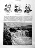 Original Old Antique Print 1886 Shoshone Falls Snake River Idaho Hatton Webster