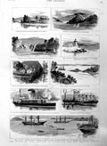 Old Antique Print 1886 Ship Nelson Australia New Zealand Wangaroa Hobart 19th